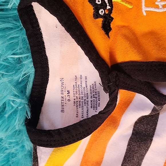 Buster Brown 0-3 button up footie "my first boo" Halloween sleeper footie - Picture 2 of 4